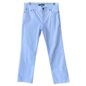 LRL Lauren Jeans Co Womens Size 4 Short White Cotton Blend Denim Jeans
